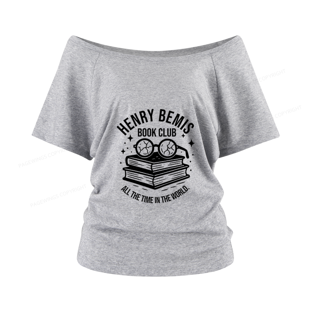 Pagewings Henry Bemis Book Club Women Off Shoulder T-shirts