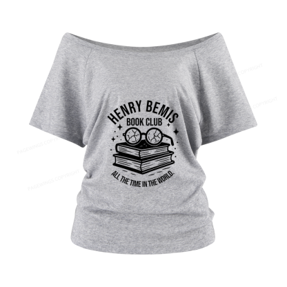 Pagewings Henry Bemis Book Club Women Off Shoulder T-shirts
