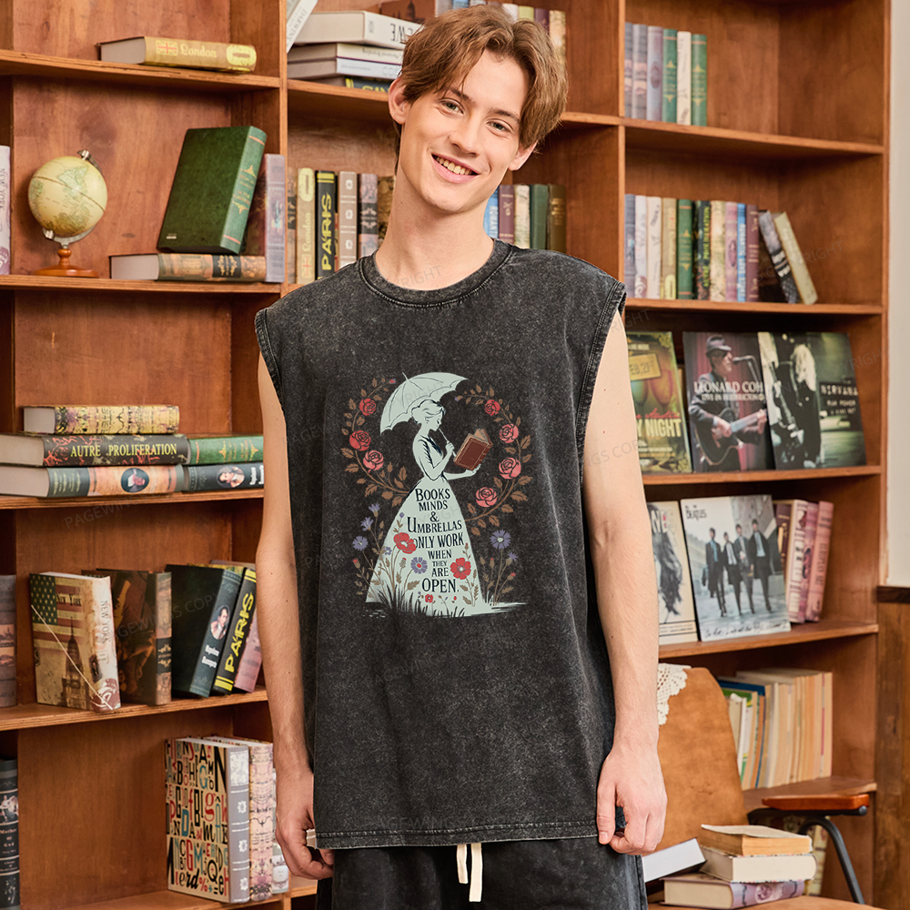 Pagewings Books Minds Unisex Washed Tank Top
