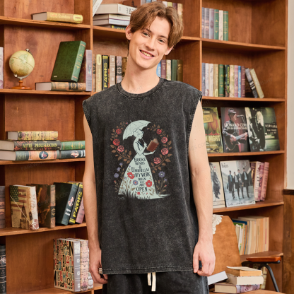 Pagewings Books Minds Unisex Washed Tank Top