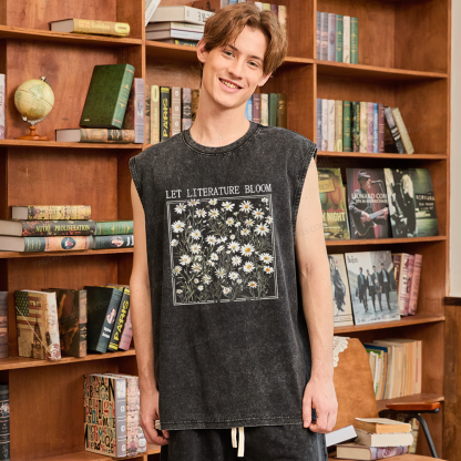 Pagewings Let Literature Bloom Unisex Washed Tank Top