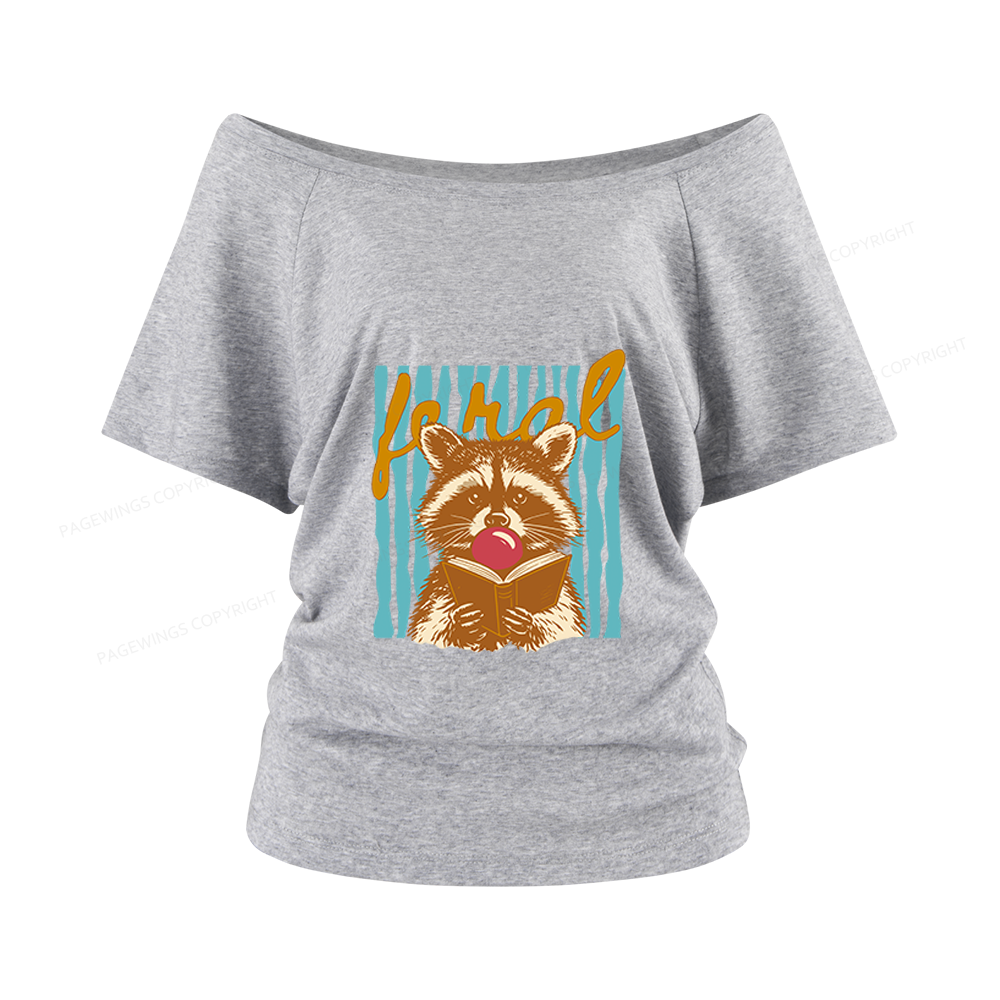 Pagewings Feral Girl Summer Women Off Shoulder T-shirts