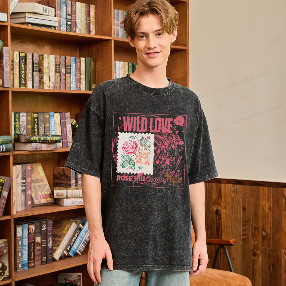 Pagewings Wild Love Unisex Washed T-shirt