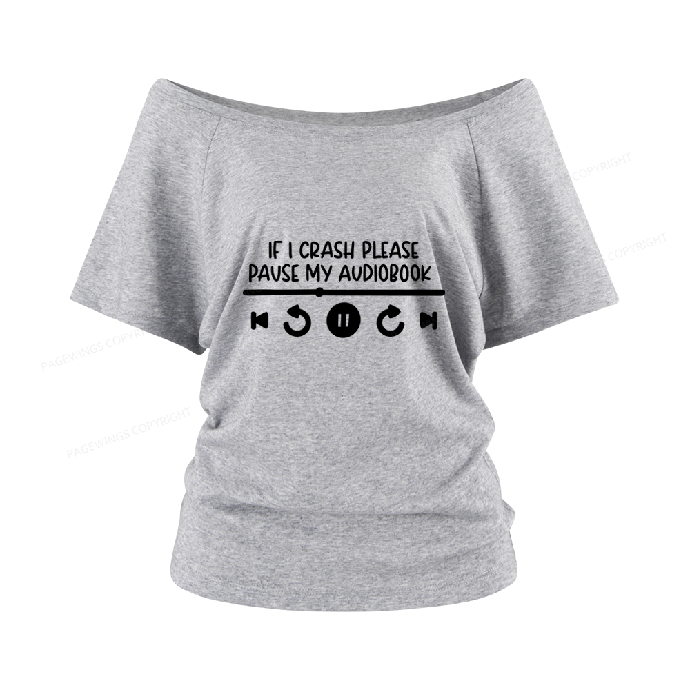 Pagewings Audiobook Women Off Shoulder T-shirts