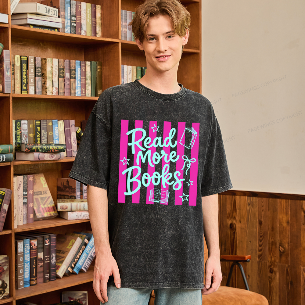 Pagewings Read More Book Unisex Washed T-shirt
