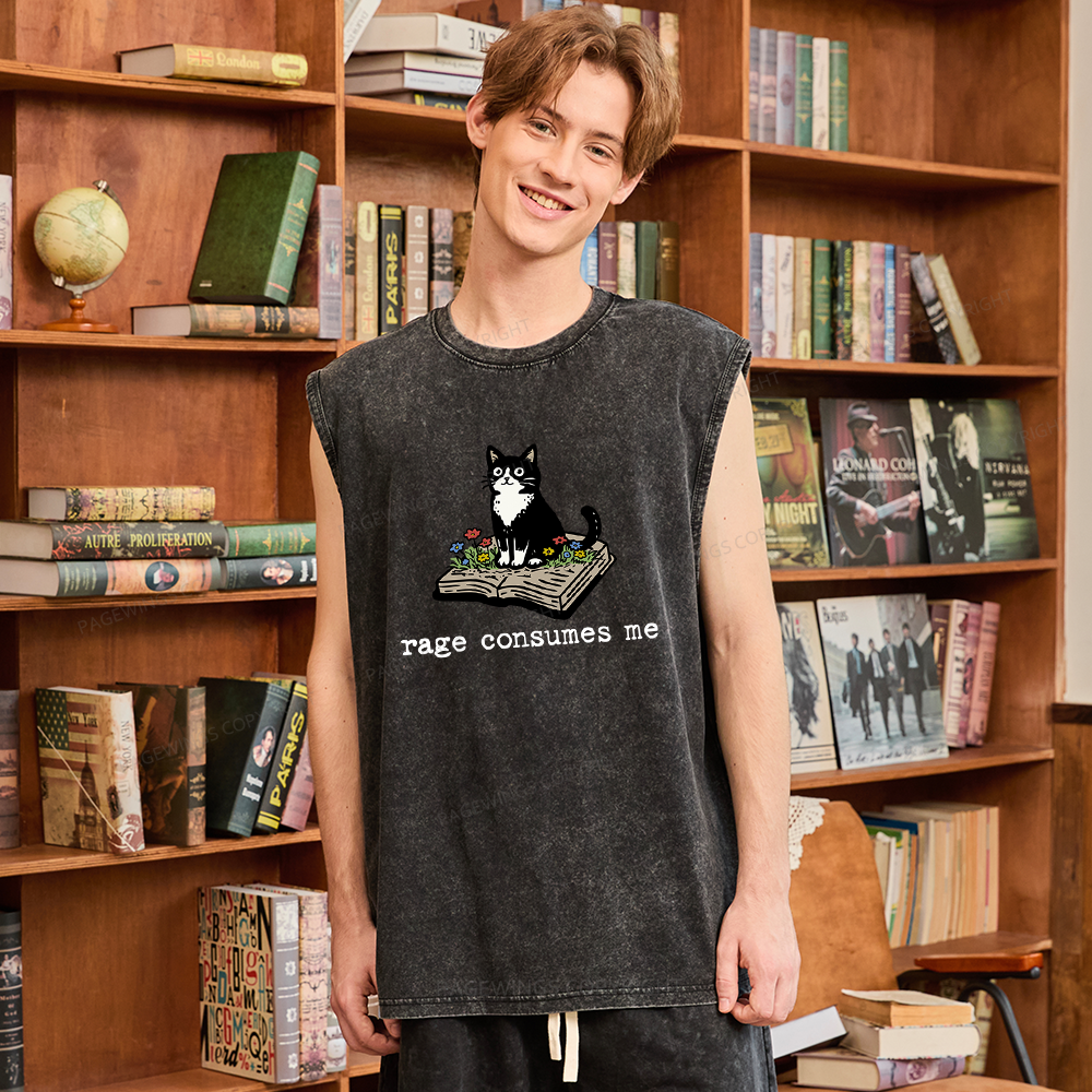 Pagewings Rage Consumes Me Unisex Washed Tank Top