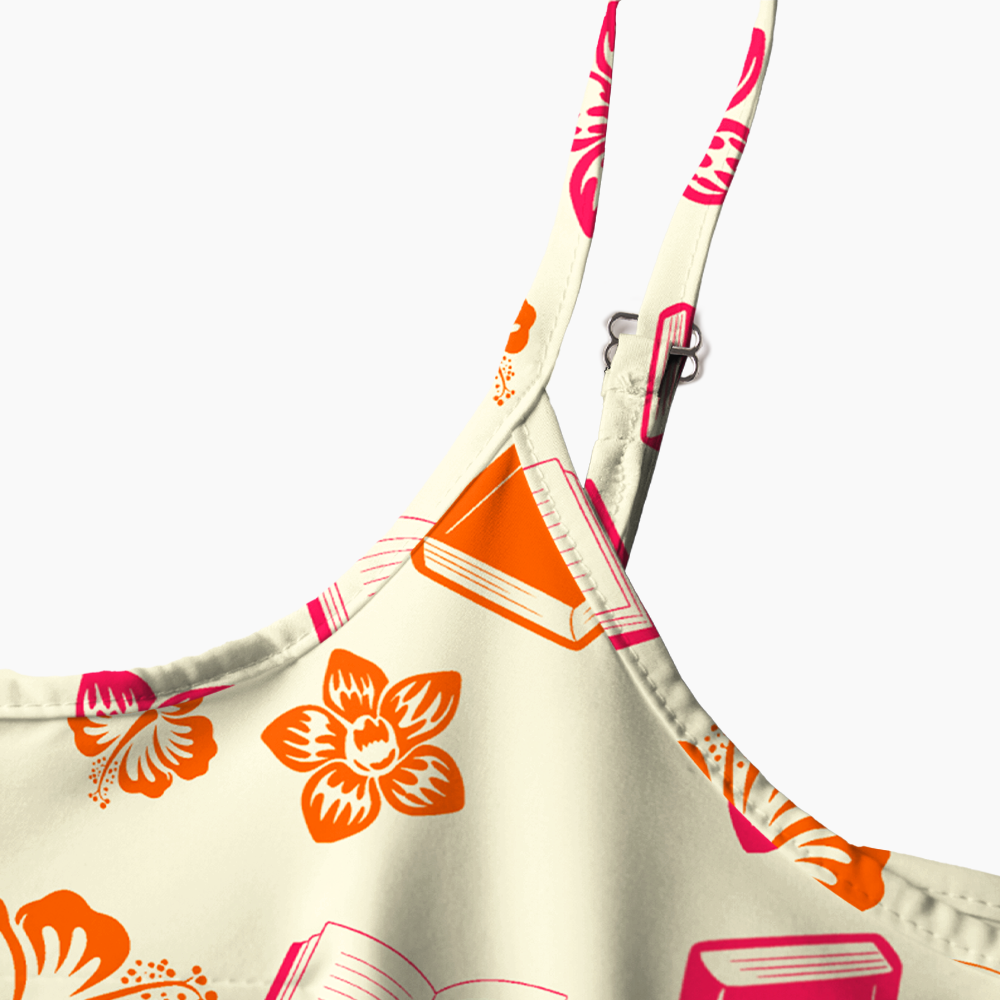 Pagewings Bookish Summer Printed Spaghetti Strap Midi Sundress