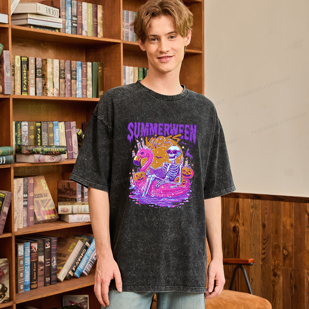 Pagewings Summerween Unisex Washed T-shirt