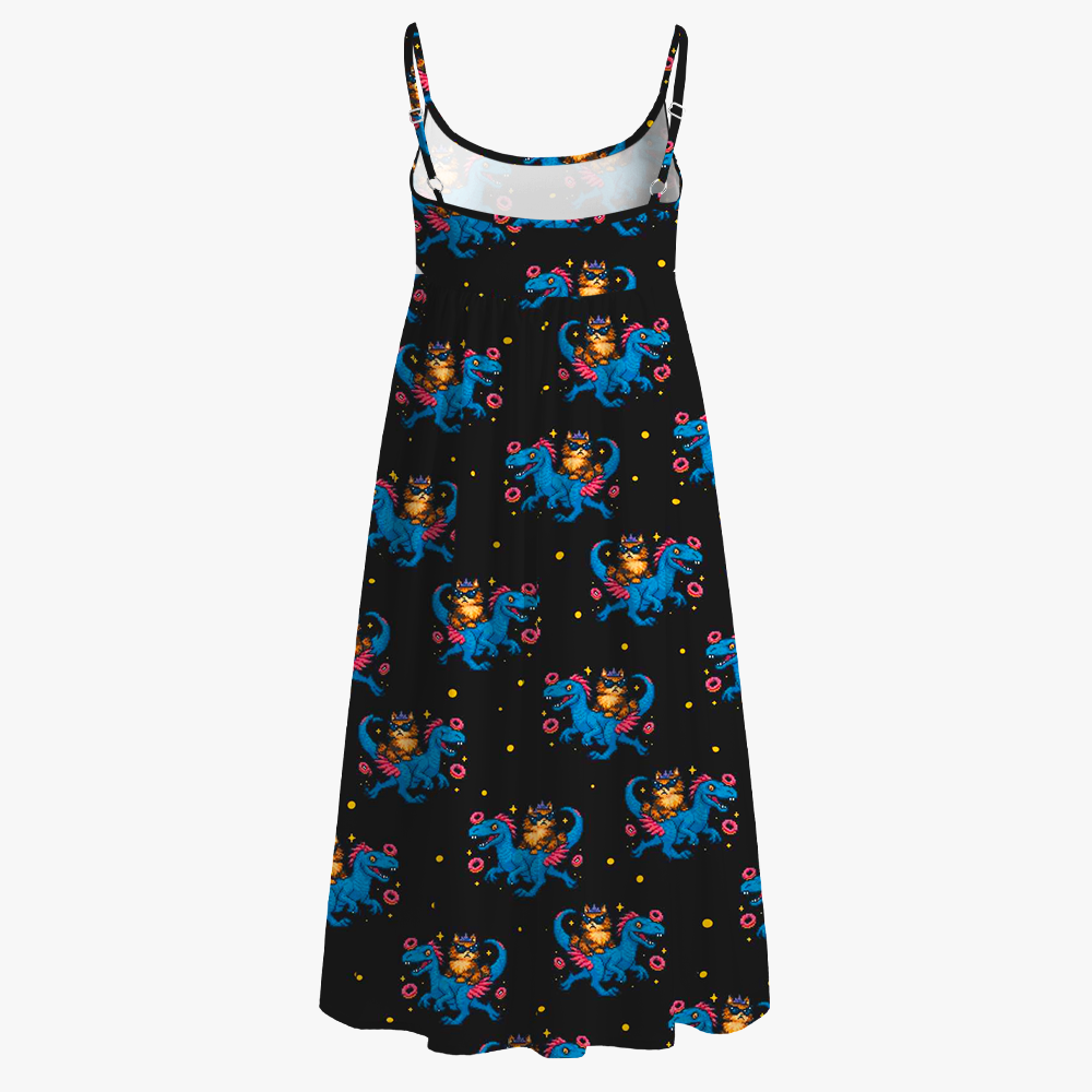 Pagewings Sci-Fi Lover Printed Spaghetti Strap Midi Sundress