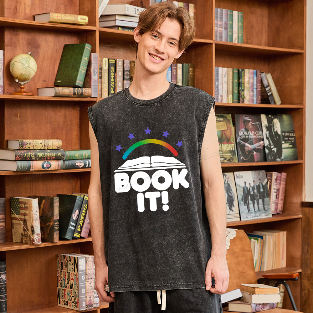 Pagewings Book It Unisex Washed Tank Top