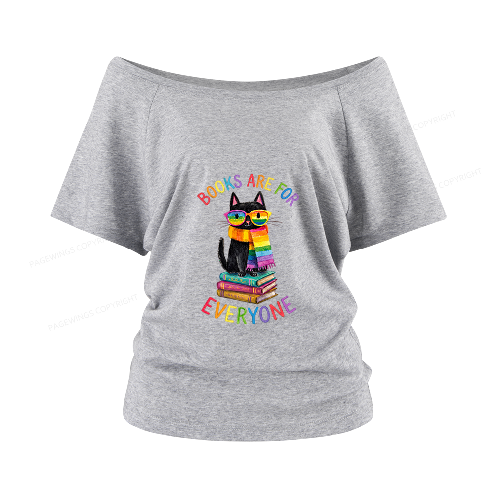 Pagewings Books Are For Everyone Women Off Shoulder T-shirts