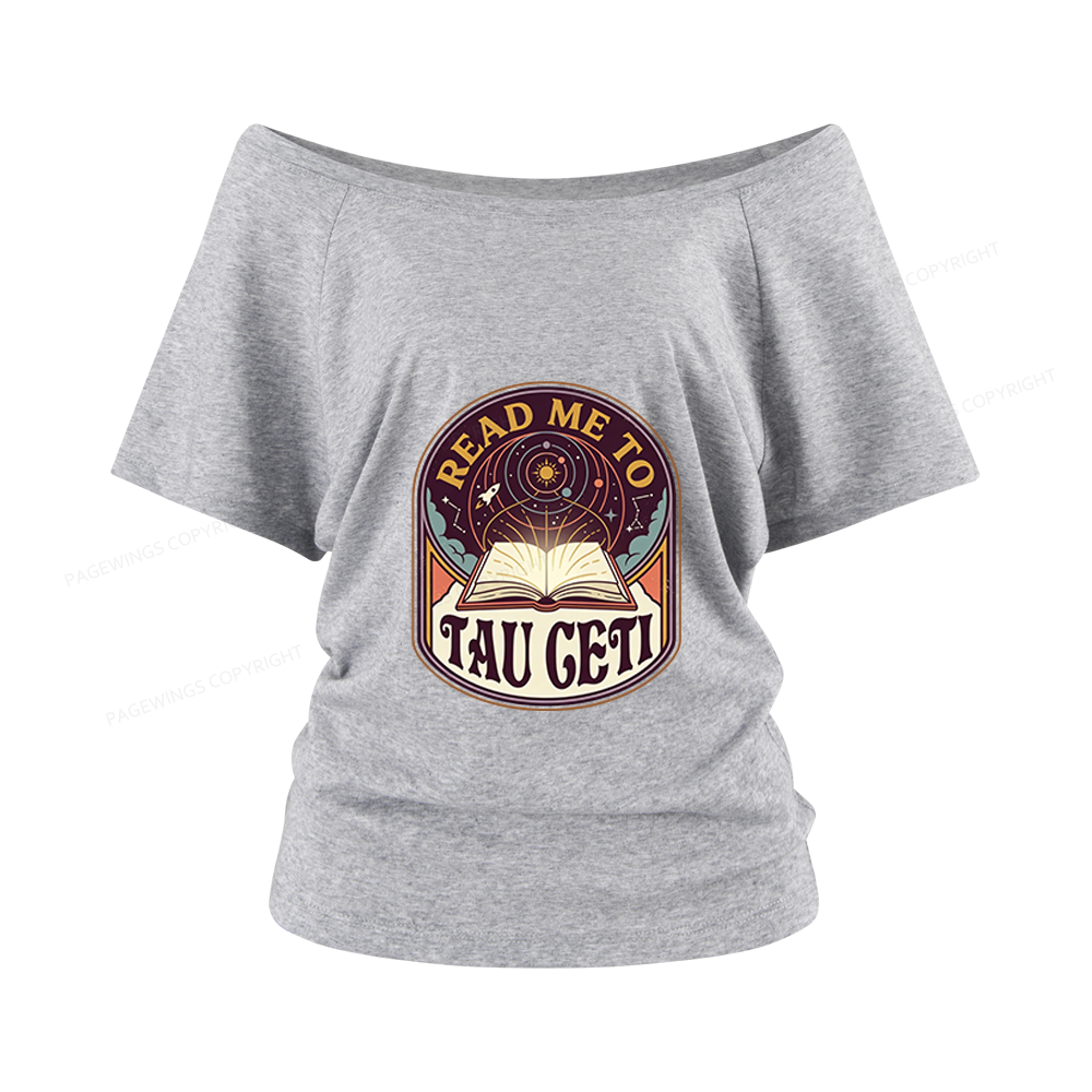 Pagewings Sci-Fi Novel Lover Women Off Shoulder T-shirts