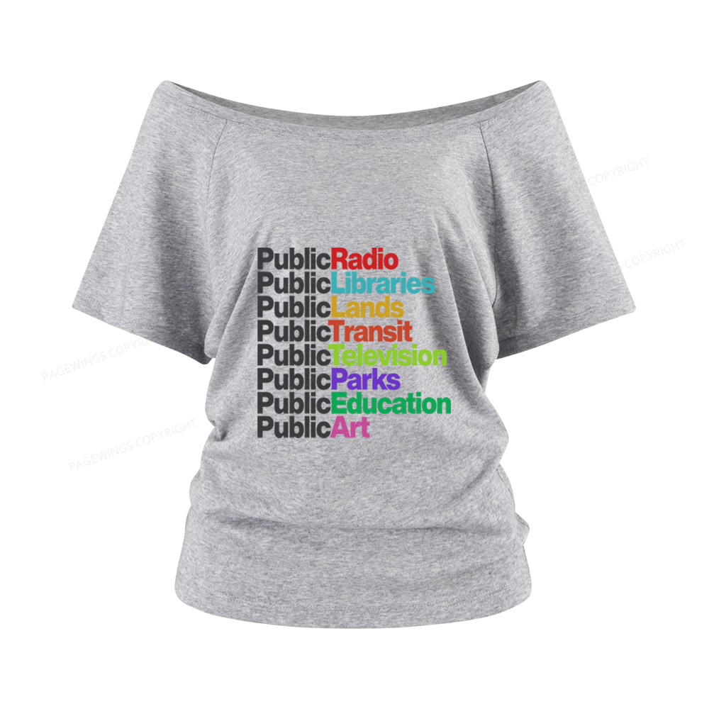 Pagewings Public Libraries Women Off Shoulder T-shirts