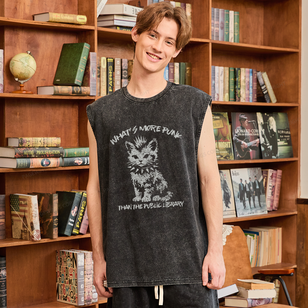 Pagewings What's More Punk Than The Public Library Unisex Washed Tank Top