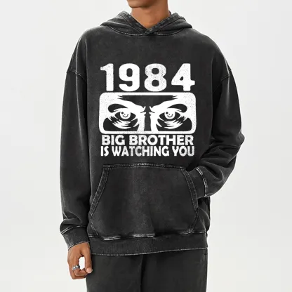 Pagewings Big Brother is Watching You Unisex Washed Hoodie