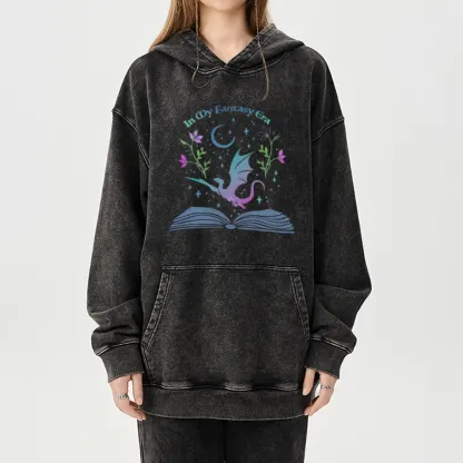Pagewings In My Fantasy Book Era Unisex Washed Hoodie