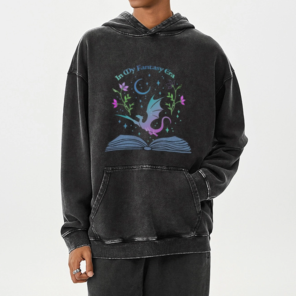 Pagewings In My Fantasy Book Era Unisex Washed Hoodie