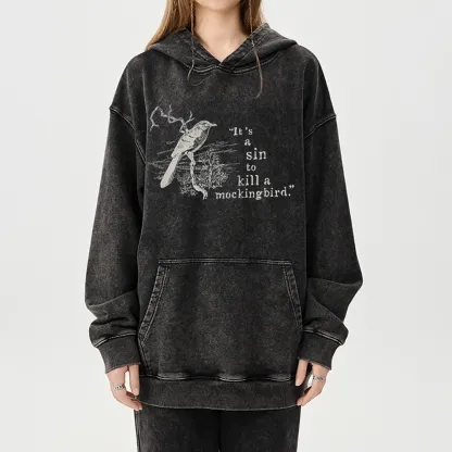 Pagewings It's A Sin To Kill a Mockingbird Unisex Washed Hoodie