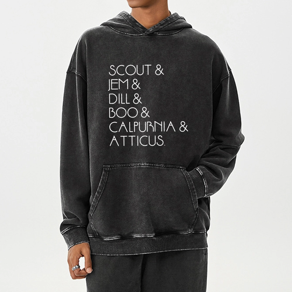 Pagewings To Kill A Mockingbird Unisex Washed Hoodie