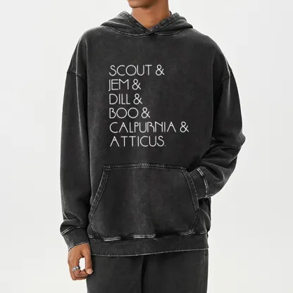 Pagewings To Kill A Mockingbird Unisex Washed Hoodie
