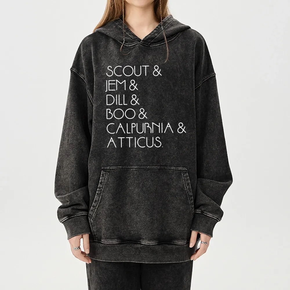 Pagewings To Kill A Mockingbird Unisex Washed Hoodie