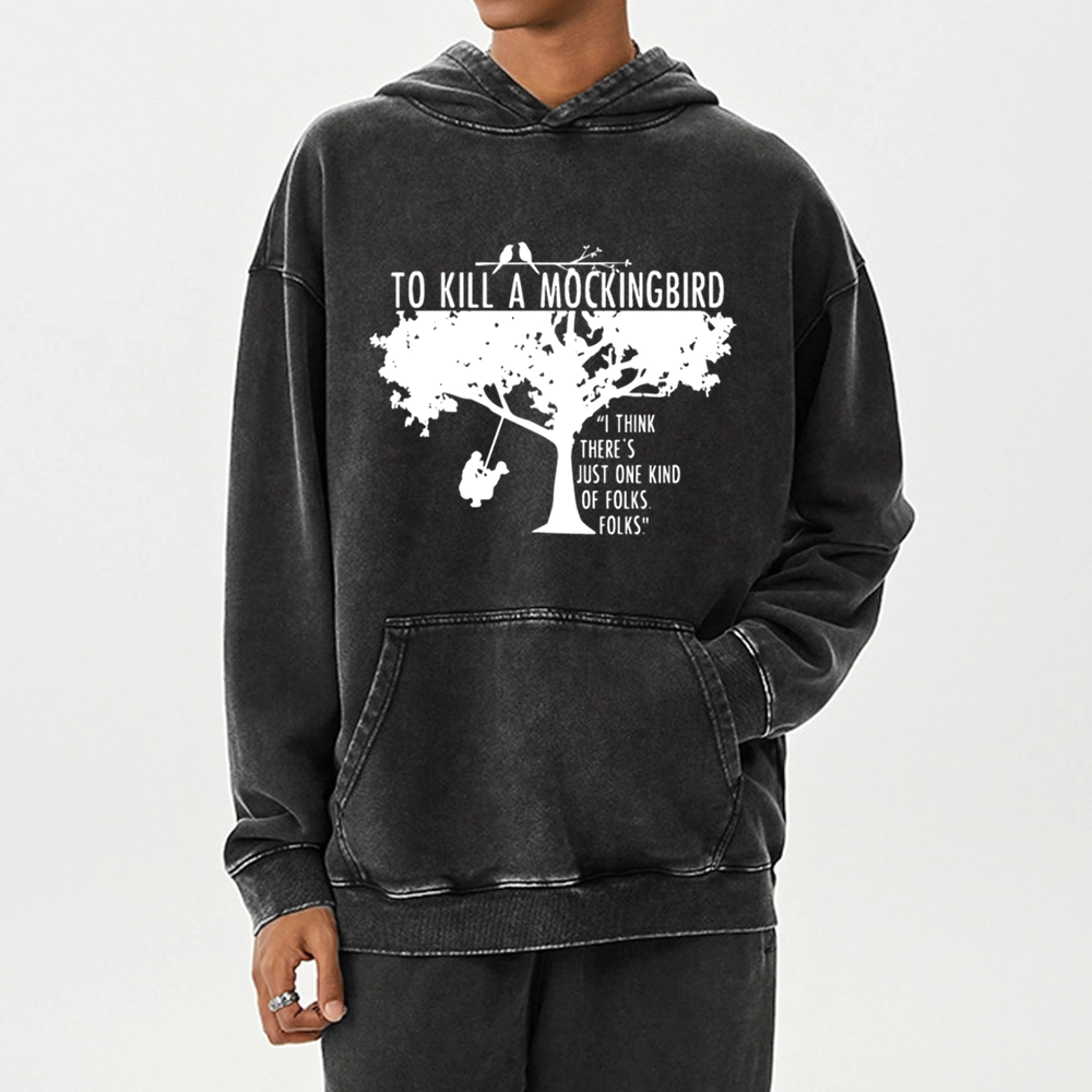 Pagewings To Kill a Mockingbird Unisex Washed Hoodie