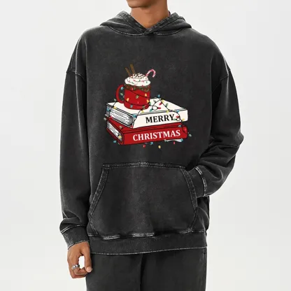Pagewings Merry Christmas Unisex Washed Hoodie