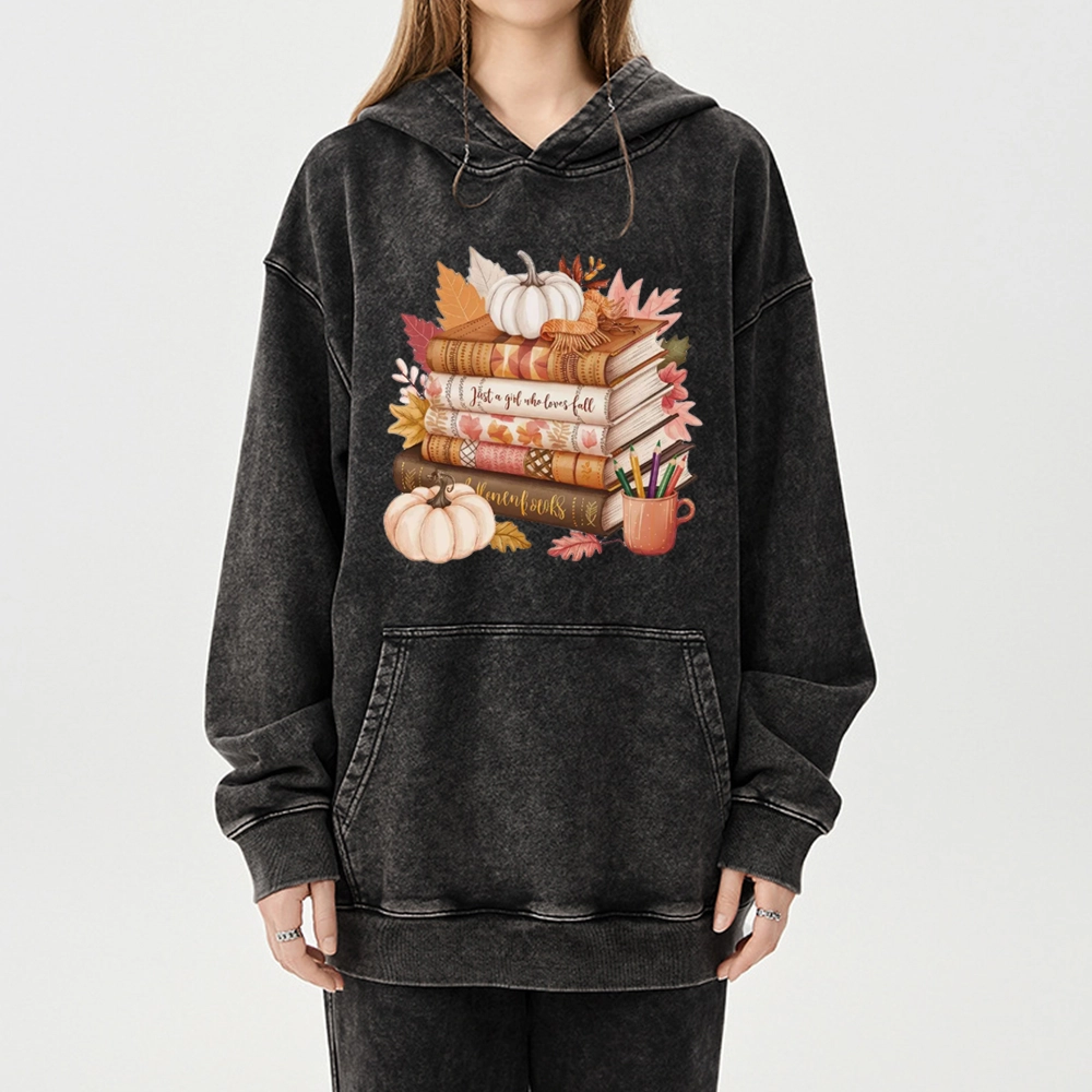Pagewings Thanksgiving Fall Pumpkin Unisex Washed Hoodie