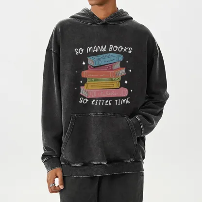 Pagewings So Many Books So Little Time Unisex Washed Hoodie