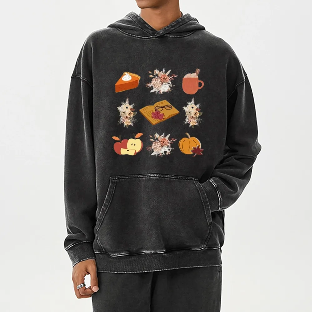 Pagewings Thanksgiving Book Unisex Washed Hoodie