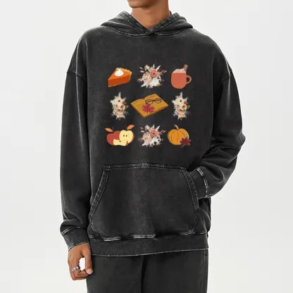 Pagewings Thanksgiving Book Unisex Washed Hoodie