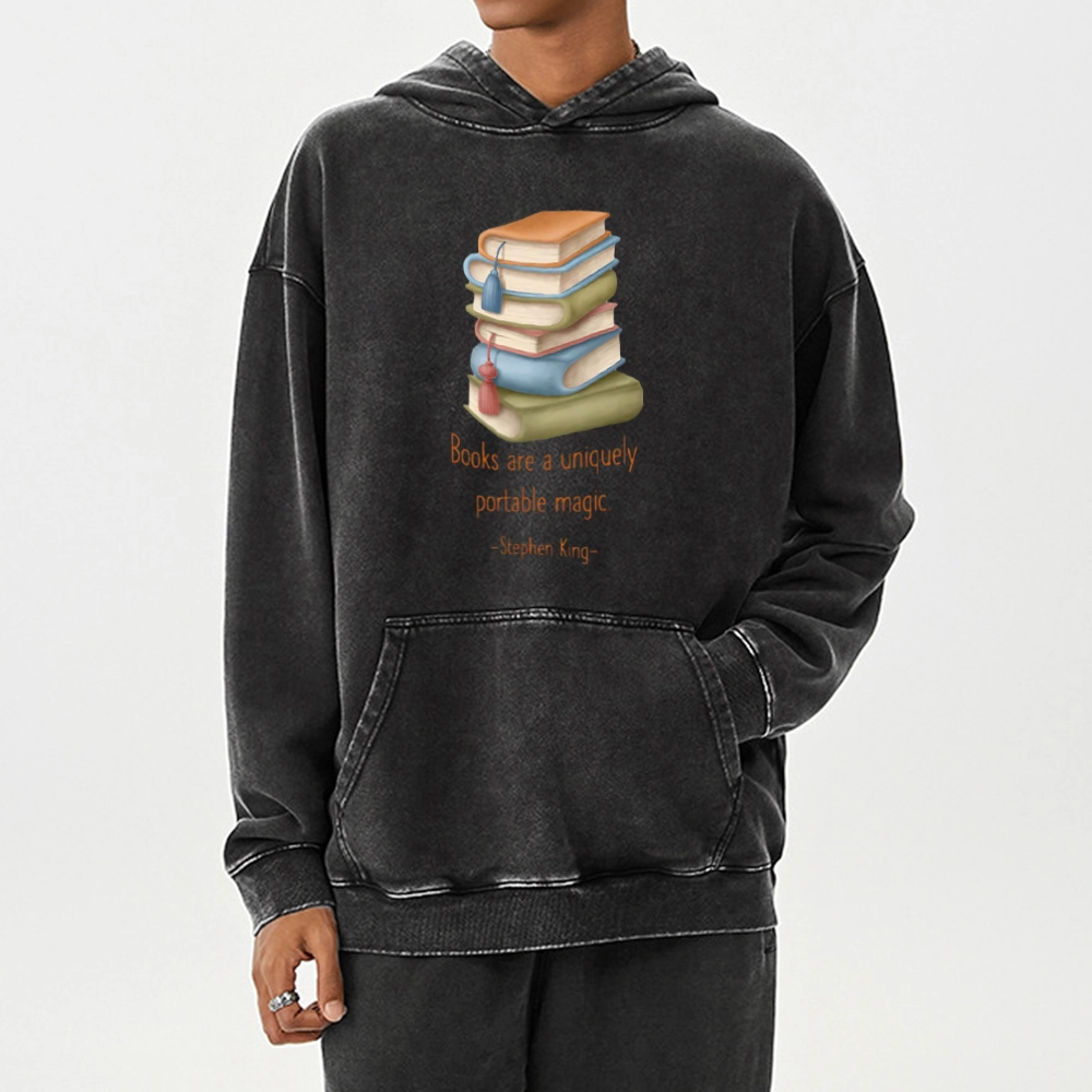 Pagewings Books Are A Uniquely Portable Magic Unisex Washed Hoodie