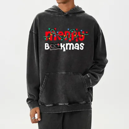 Pagewings Christmas Book Unisex Washed Hoodie