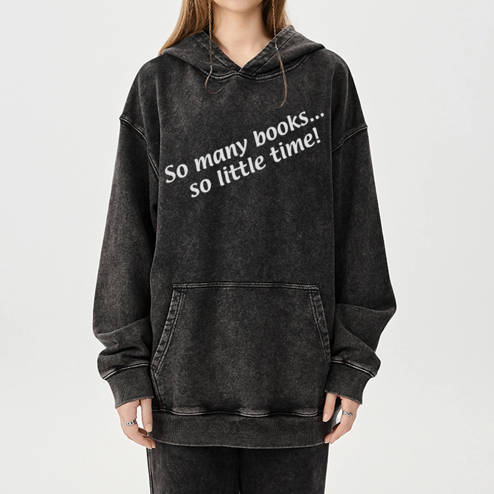 Pagewings So Many Books So Little Time Unisex Washed Hoodie