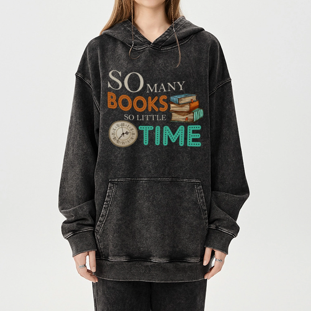 Pagewings So Many Books So Little Time Unisex Washed Hoodie