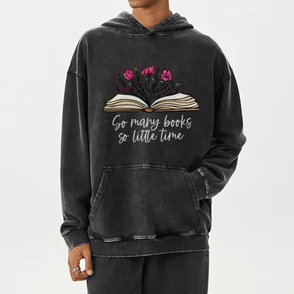 Pagewings So Many Books So Little Time Unisex Washed Hoodie