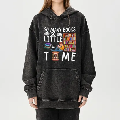 Pagewings So Many Books So Little Time Unisex Washed Hoodie
