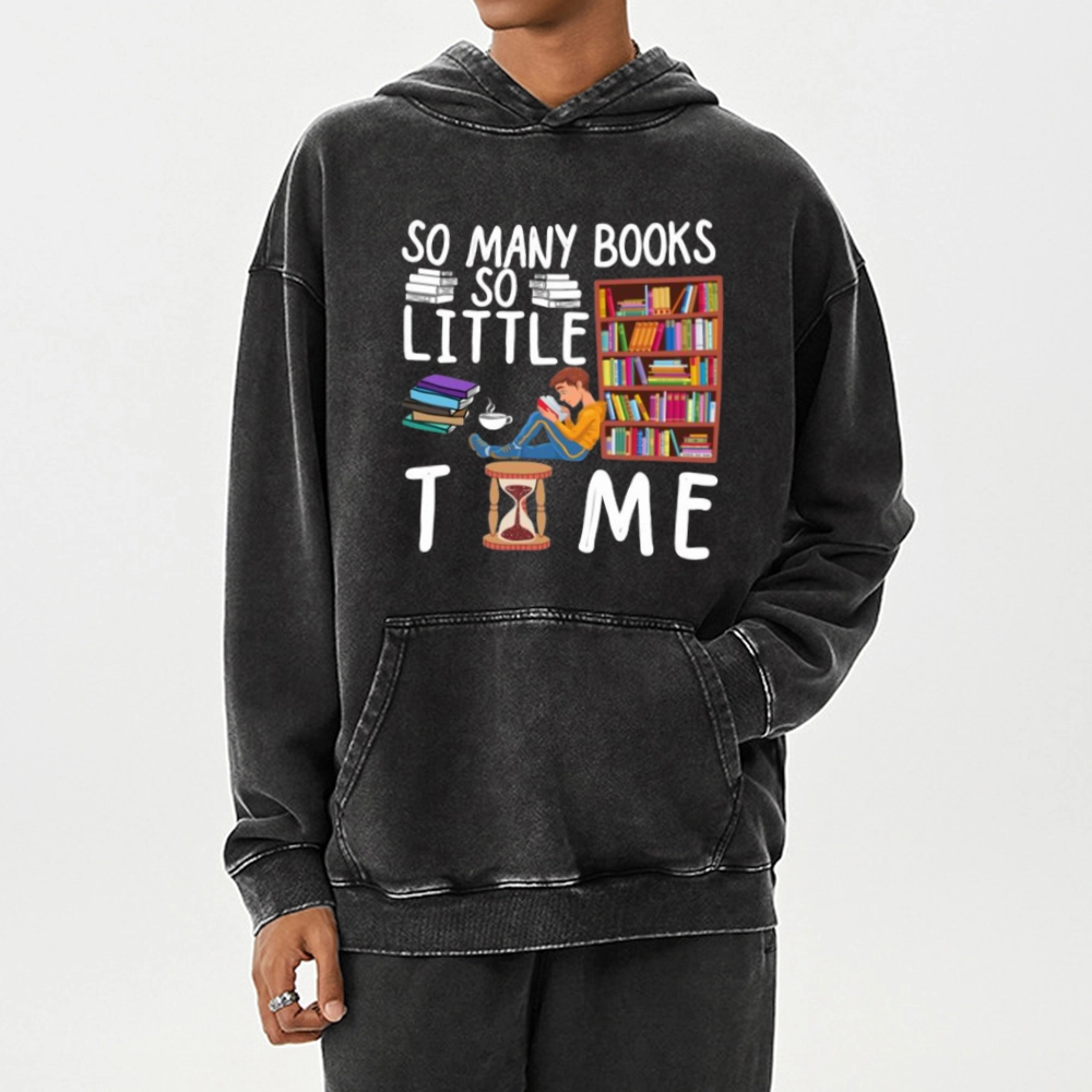 Pagewings So Many Books So Little Time Unisex Washed Hoodie
