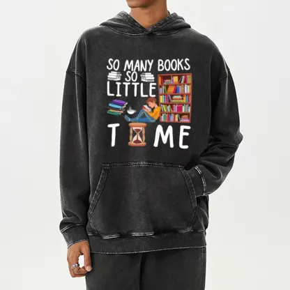 Pagewings So Many Books So Little Time Unisex Washed Hoodie