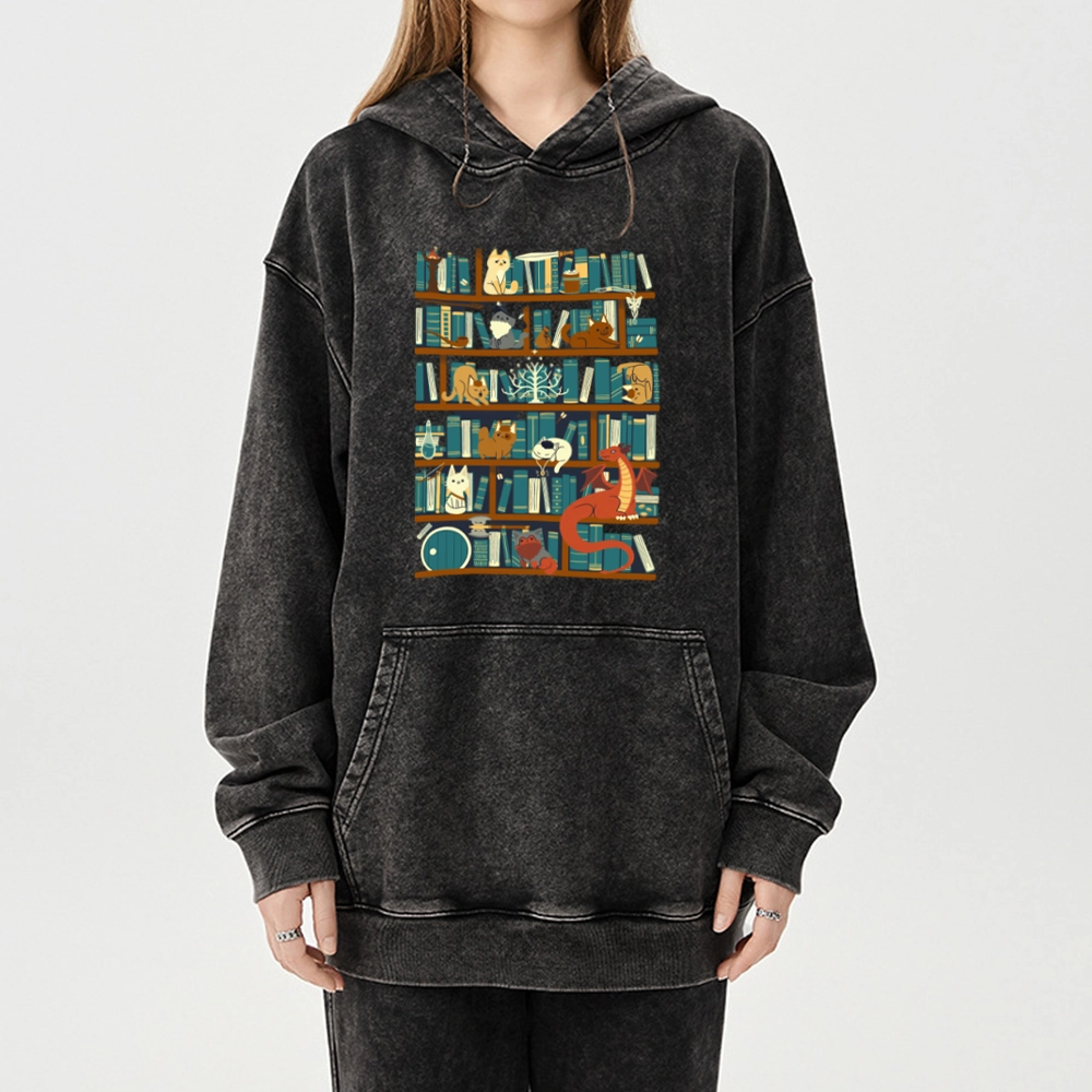 Pagewings Library of the Ring Unisex Washed Hoodie