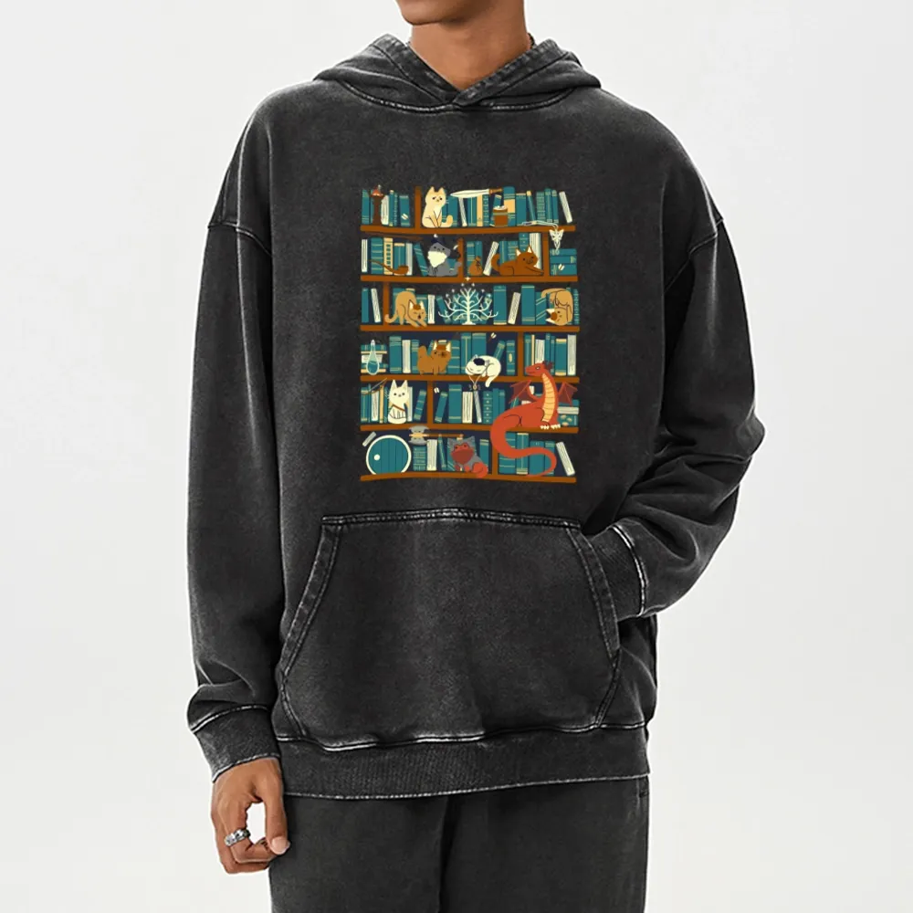 Pagewings Library of the Ring Unisex Washed Hoodie