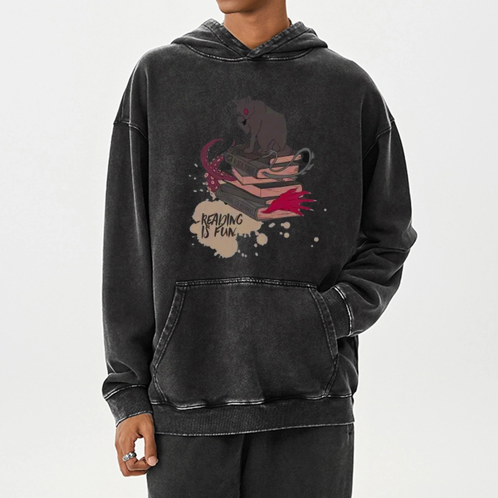 Pagewings Reading is Fun Unisex Washed Hoodie