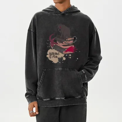 Pagewings Reading is Fun Unisex Washed Hoodie