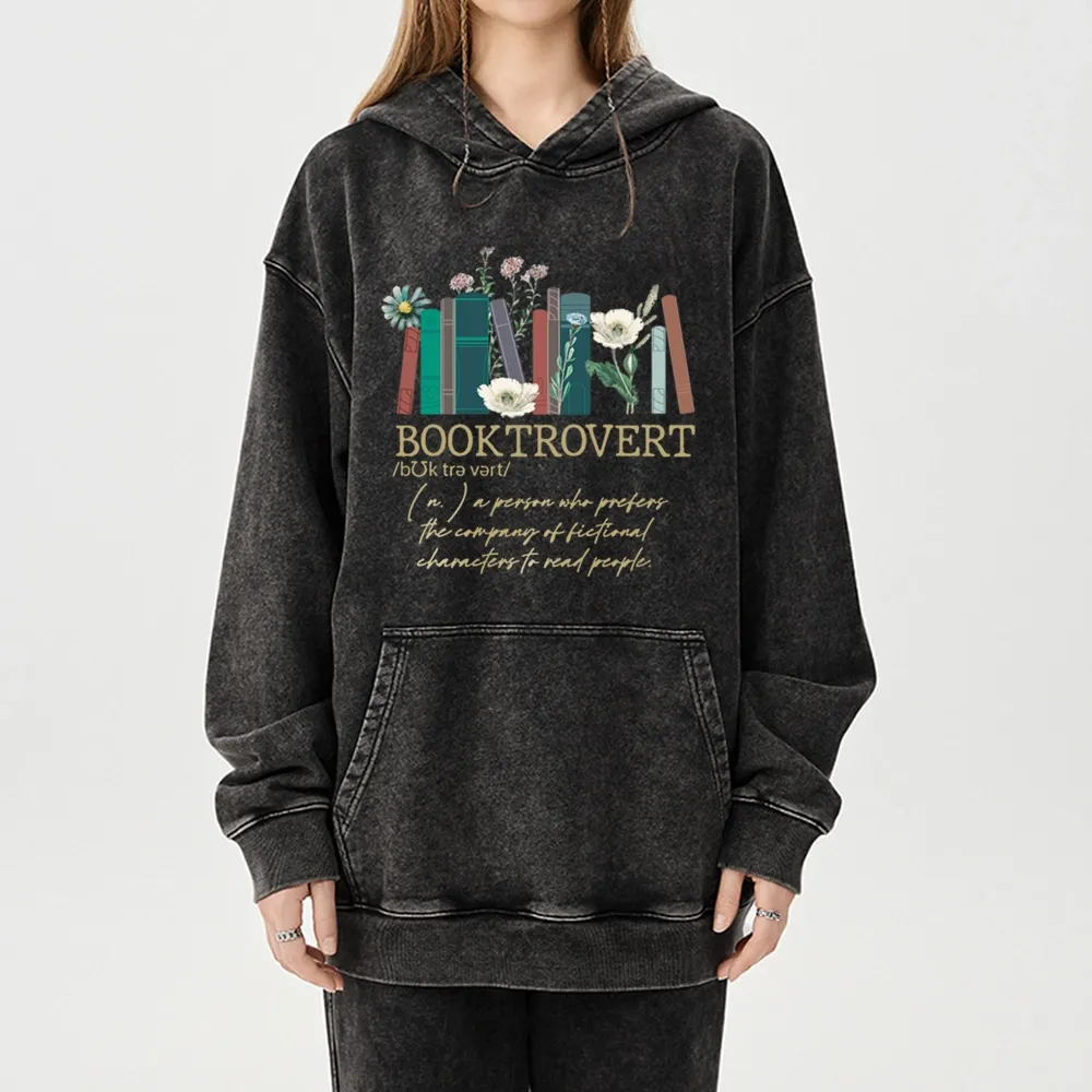 Pagewings Booktrovert Unisex Washed Hoodie