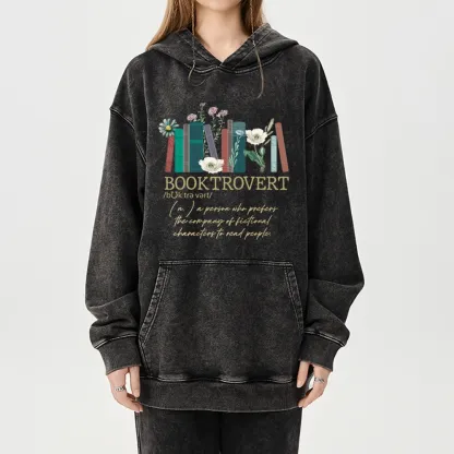 Pagewings Booktrovert Unisex Washed Hoodie