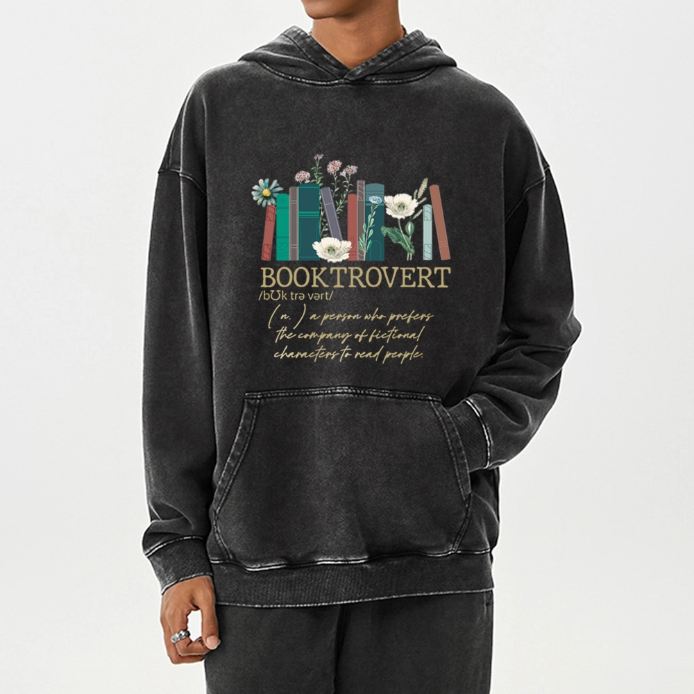 Pagewings Booktrovert Unisex Washed Hoodie