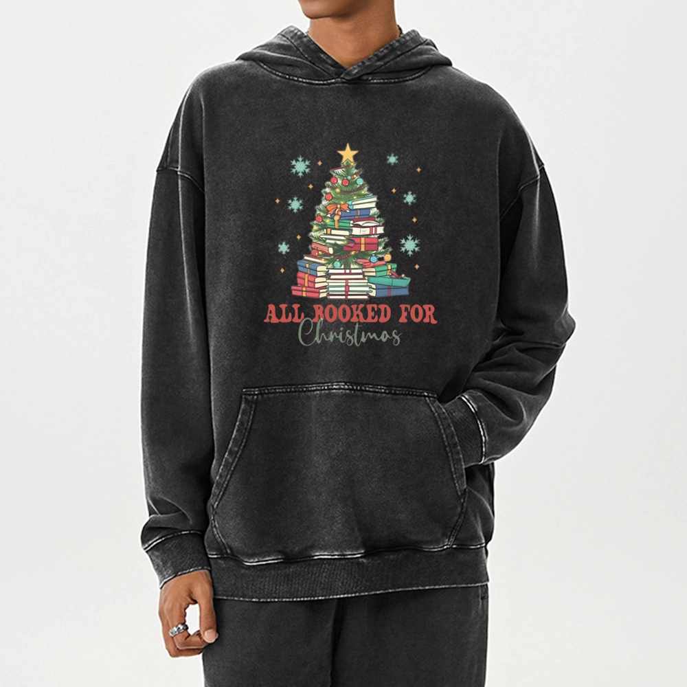 Pagewings All Booked for Christmas Unisex Washed Hoodie