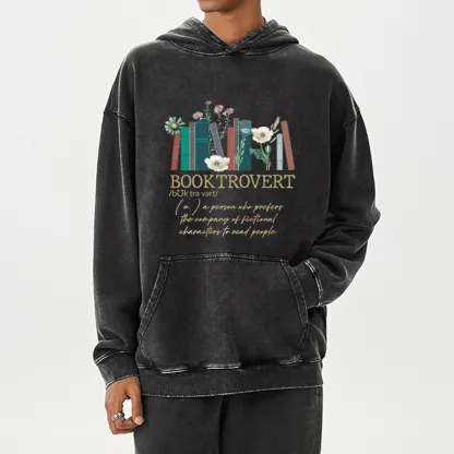 Pagewings Booktrovert Unisex Washed Hoodie
