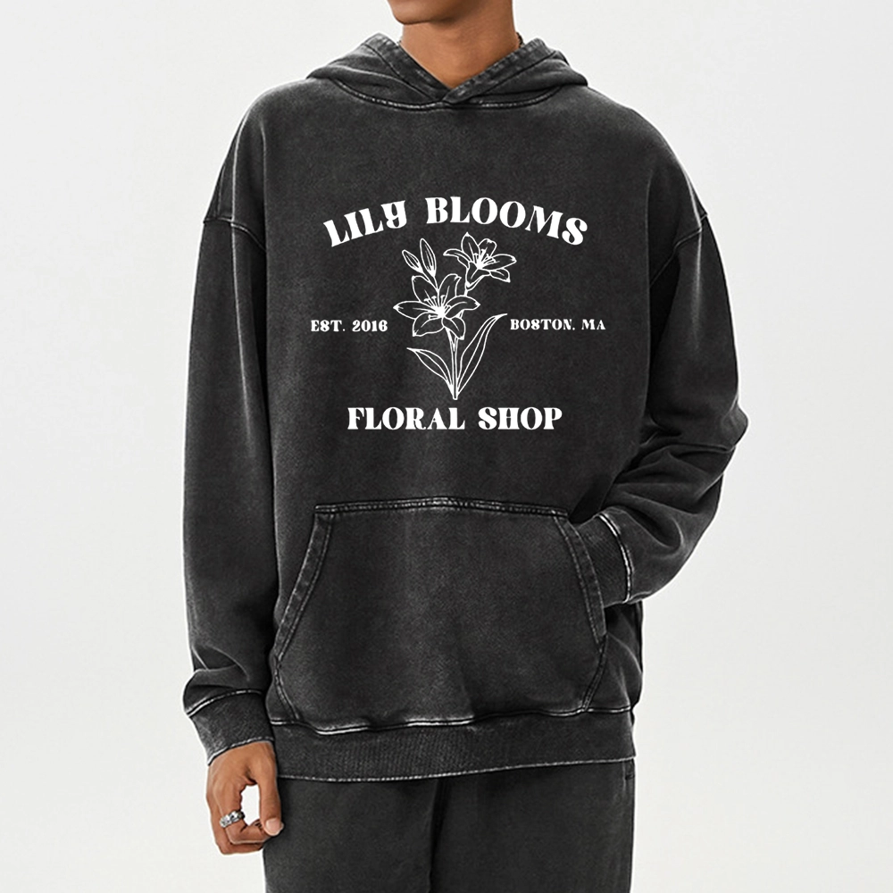 Pagewings Lily Bloom's Floral Unisex Washed Hoodie