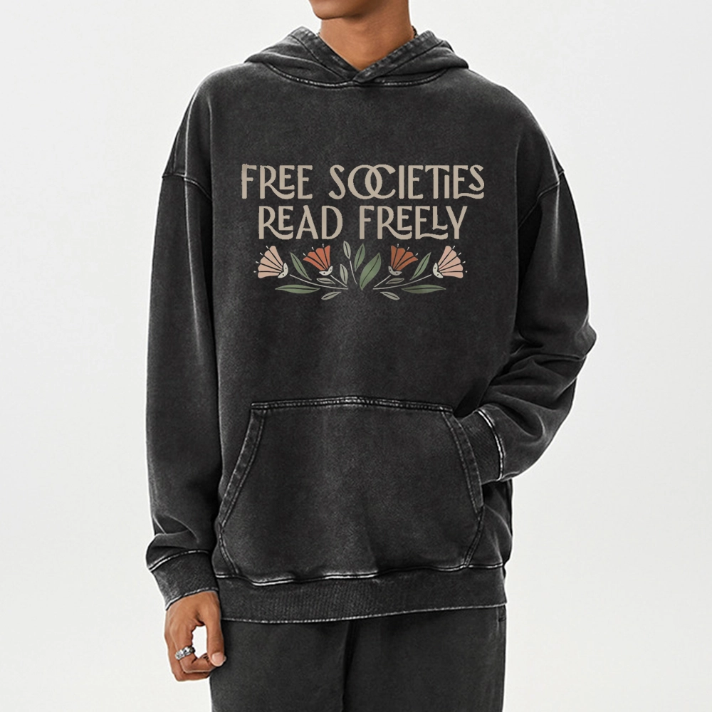 Pagewings Read Freely Unisex Washed Hoodie